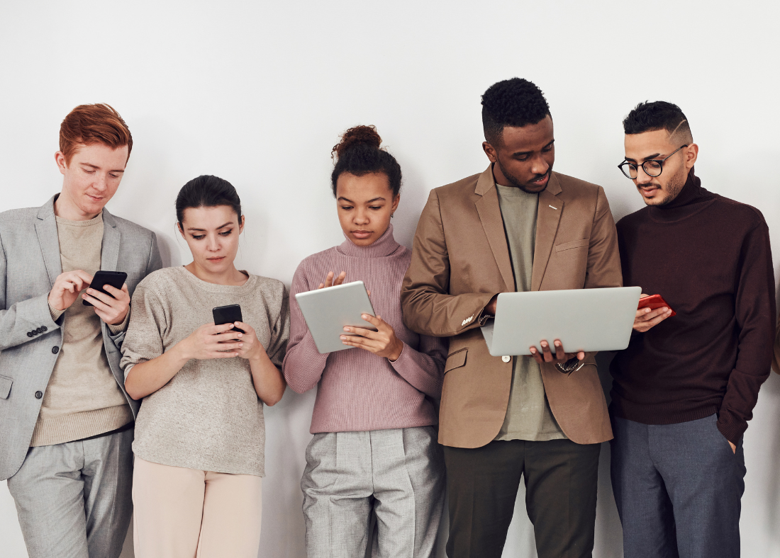 Mix of people looking for wellness products