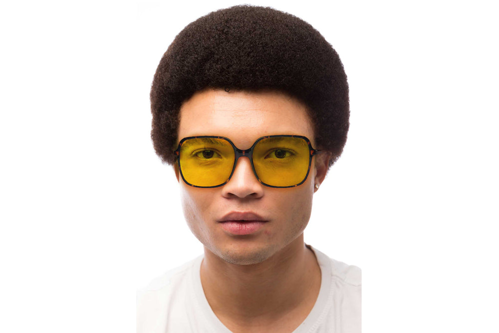 Man Wearing Blaire Light Sensitivity Glasses