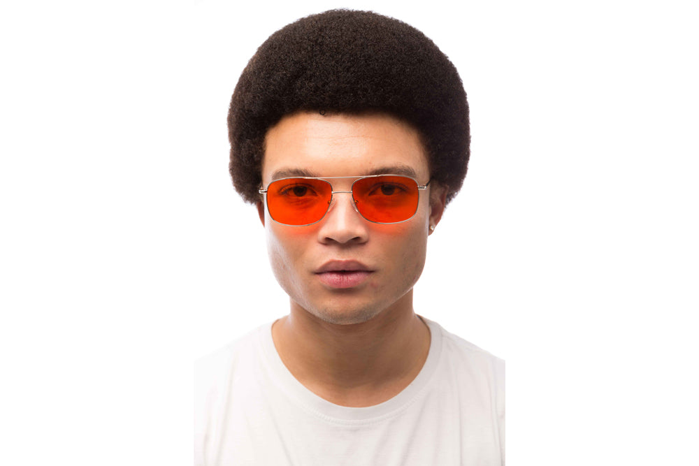 Man Wearing Magnum Blue Light Blocking Glasses Prescription