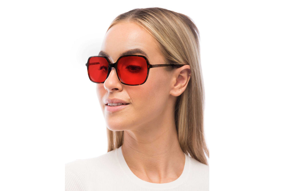 Woman Wearing Blaire Blue Light Blocking Glasses Prescription
