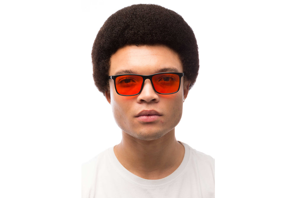 Man Wearing Brooklyn Blue Light Blocking Glasses Prescription