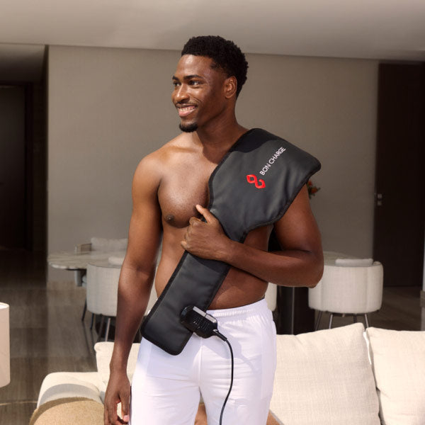 Man Holding Infrared PEMF Wrap