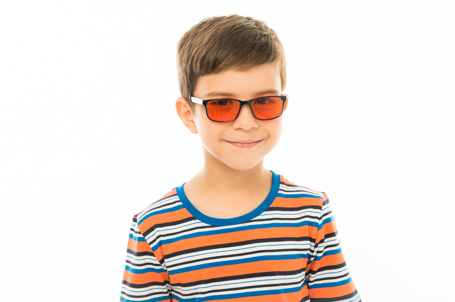 Kid Wearing Theo Blue Light Blocking Glasses