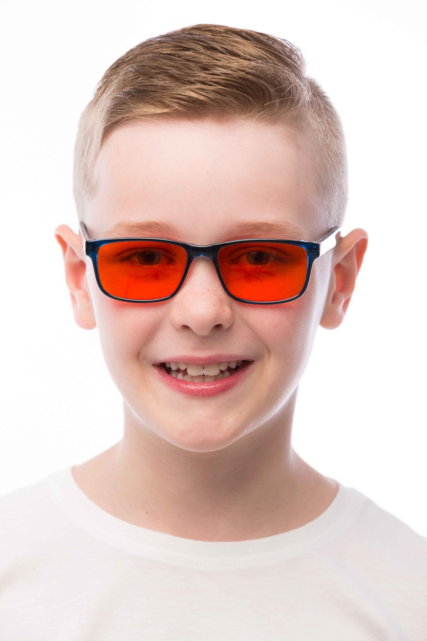 Boy Wearing Theo Blue Light Blocking Glasses