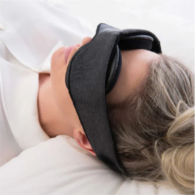 Woman Asleep On Pillow Wearing Sleep Mask