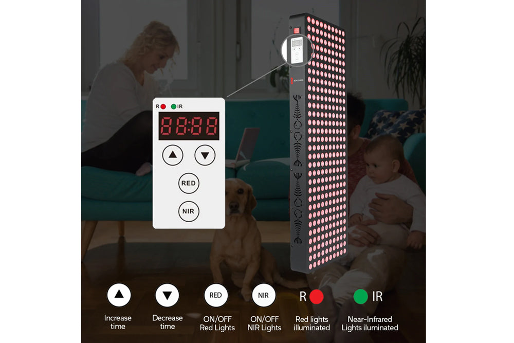 Super Max Red Light Therapy Device Controls And Timer Settings