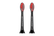Black electric toothbrush head with red bristles